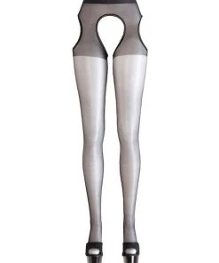 Cottelli Collection Suspender Tights - Black - S/m