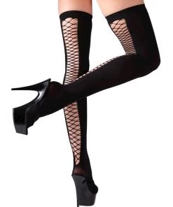 Cottelli Collection Hold-up Stockings - Black - S/m