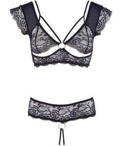Cottelli Collection Nicky Top And G-string - Black - Large -Cottelli Collection Sales Shop 238438 1