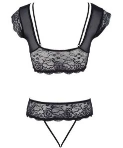 Cottelli Collection Nicky Top And G-string - Black - Large -Cottelli Collection Sales Shop 238438 2