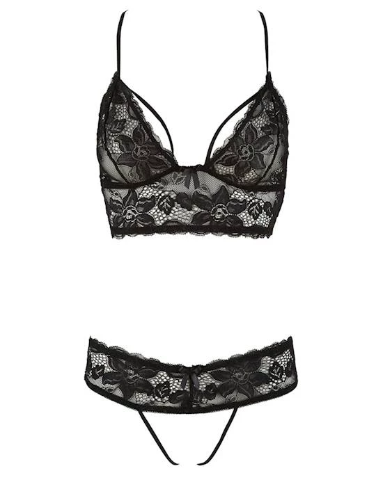 Cottelli Collection Grace Top And G-string - Black - Medium 4 Cottelli Collection Grace Top And G-string - Black - Medium - Image 4