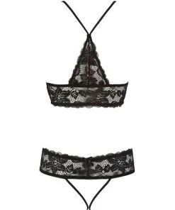 Cottelli Collection Grace Top And G-string - Black - Large -Cottelli Collection Sales Shop 238442 1