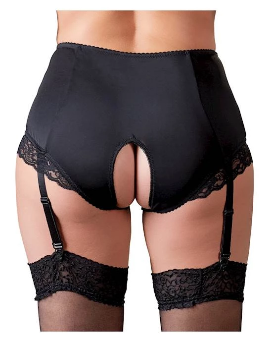 Cottelli Collection Frankie Open Suspender Briefs - Black - Extra Large 2 Cottelli Collection Frankie Open Suspender Briefs - Black - Extra Large - Image 2