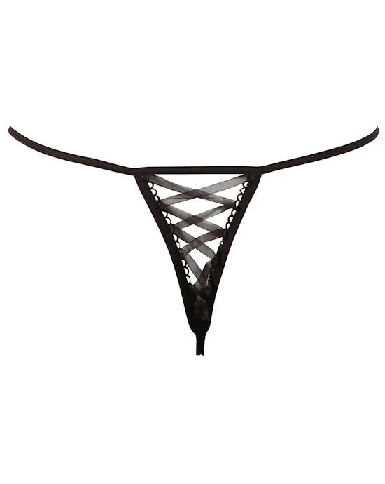 Cottelli Collection Rhinestone Embroidered G-string - Black - M/l 4 Cottelli Collection Rhinestone Embroidered G-string - Black - M/l - Image 4