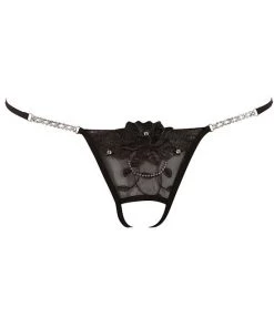 Cottelli Collection Rhinestone G-string - Black - S/m -Cottelli Collection Sales Shop 238590 0