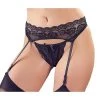 Cottelli Collection Hot Nights String And Suspenders - Black - Large