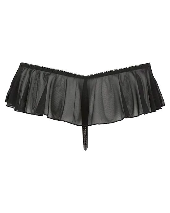 Cottelli Collection Frilled G-string - Black - Extra Large 6 Cottelli Collection Frilled G-string - Black - Extra Large - Image 6