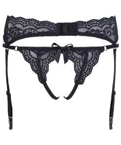 Cottelli Collection Melody Suspender Belt And String - Black - Large -Cottelli Collection Sales Shop 238643 1