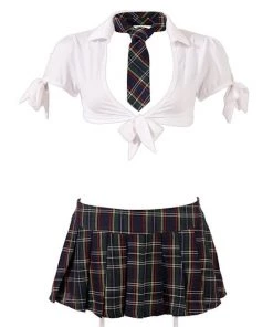 Cottelli Collection Aria Schoolgirl Costume - White / Red - Small -Cottelli Collection Sales Shop 238793 2