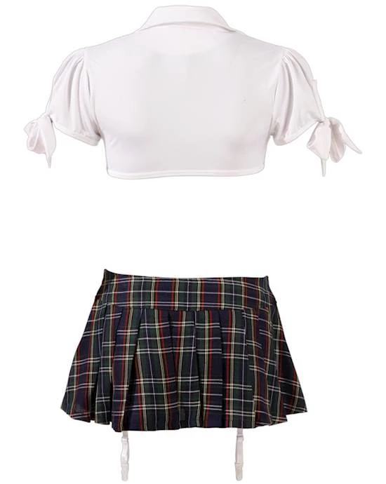 Cottelli Collection Aria Schoolgirl Costume - White / Red - Extra Large 4 Cottelli Collection Aria Schoolgirl Costume - White / Red - Extra Large - Image 4