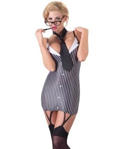 Cottelli Collection Vicky Secretary Costume - Black / White - Small