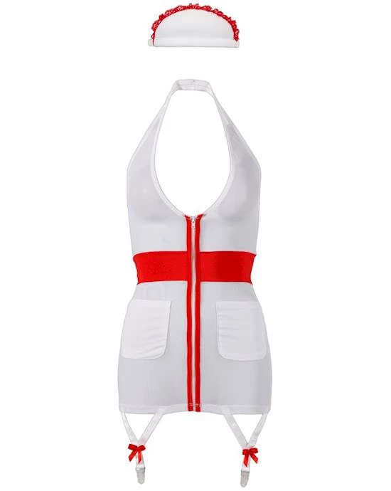 Cottelli Collection Menta Nurse Costume - White / Red - Large 3 Cottelli Collection Menta Nurse Costume - White / Red - Large - Image 3