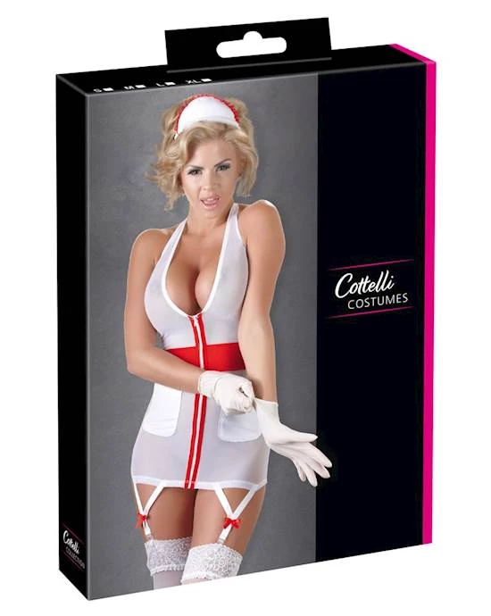 Cottelli Collection Menta Nurse Costume - White / Red - Large 5 Cottelli Collection Menta Nurse Costume - White / Red - Large - Image 5
