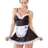 Cottelli Collection Frans Maids Dress - Black / White - Extra Large