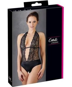 Cottelli Collection Lacey Crotchless Bodystocking - Black - Small -Cottelli Collection Sales Shop 239553 4