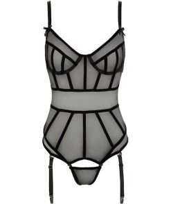 Cottelli Collection Striped Bodysuit - B - Black - Small 6 Cottelli Collection Striped Bodysuit - B - Black - Small -Cottelli Collection Sales Shop 239645 1