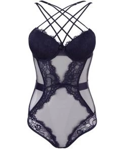 Cottelli Collection Powernet Bodysuit With Push-up - B - Black - Small -Cottelli Collection Sales Shop 239734 1