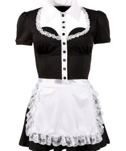 Cottelli Collection Hot Dish Maid Set - White/black - Large -Cottelli Collection Sales Shop 239788 1