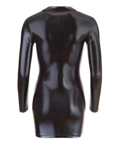 Cottelli Collection Full Zip Mini Dress - Black - Small -Cottelli Collection Sales Shop 239804 3