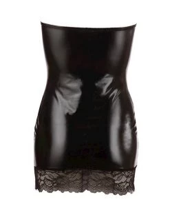 Cottelli Collection Wetlook Halterneck Mini Dress - Black - Small -Cottelli Collection Sales Shop 239843 3