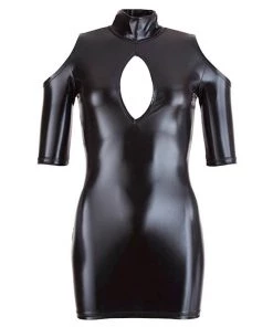 Cottelli Collection Cold Shoulder Mini Dress - Black - Medium -Cottelli Collection Sales Shop 239869 1