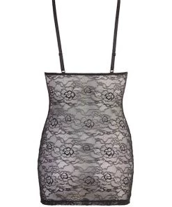 Cottelli Collection Lace Dress With Wet Look Stripes - Black - X-large 7 Cottelli Collection Lace Dress With Wet Look Stripes - Black - X-large -Cottelli Collection Sales Shop 239912 3