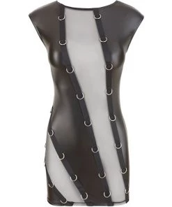 Cottelli Collection Matte Dress With Rings - Black - Medium -Cottelli Collection Sales Shop 239952 1