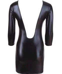 Cottelli Collection Open Back Wetlook Dress - Black - Small -Cottelli Collection Sales Shop 240003 3