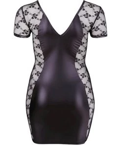 Cottelli Collection Lace Insert 2-way Zip Dress - Black - X-large 7 Cottelli Collection Lace Insert 2-way Zip Dress - Black - X-large -Cottelli Collection Sales Shop 240028 3