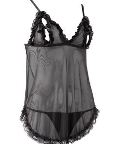 Cottelli Collection Slit Cup Babydoll - Black - Medium -Cottelli Collection Sales Shop 240211 1