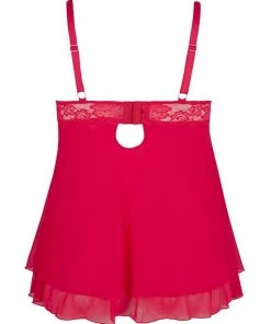 Cottelli Collection Babydoll With Slit Cups - Red - 2xl -Cottelli Collection Sales Shop 240223 3
