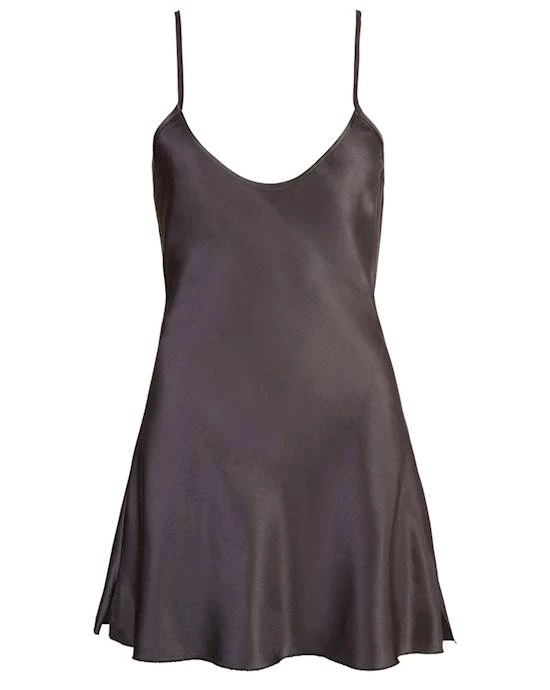 Cottelli Collection Satin Chemise - Black - Medium 3 Cottelli Collection Satin Chemise - Black - Medium - Image 3