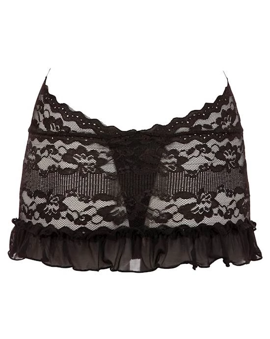 Cottelli Collection Floral Lace Halterneck Dress - Black - Small 4 Cottelli Collection Floral Lace Halterneck Dress - Black - Small - Image 4