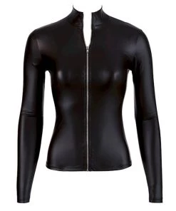 Cottelli Collection Long Sleeve Top With Zip - Black - Small 6 Cottelli Collection Long Sleeve Top With Zip - Black - Small -Cottelli Collection Sales Shop 240281 1