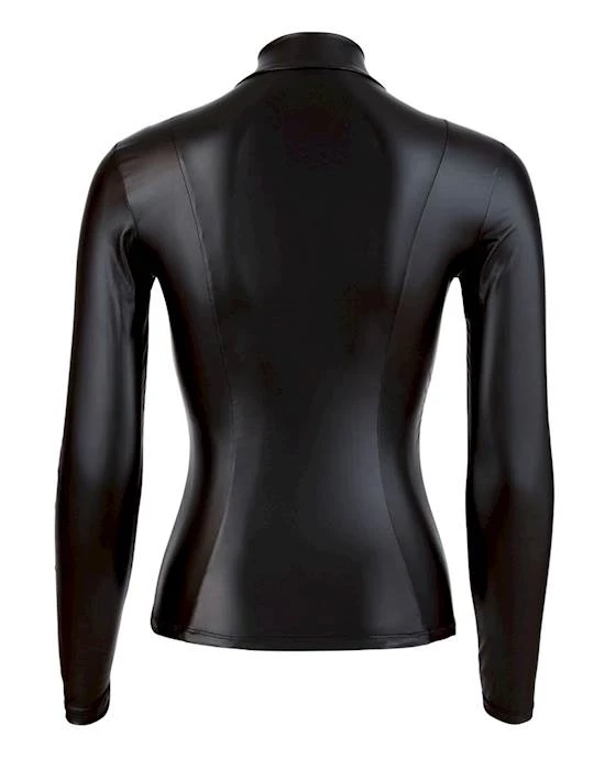 Cottelli Collection Long Sleeve Top With Zip - Black - Small 4 Cottelli Collection Long Sleeve Top With Zip - Black - Small - Image 4