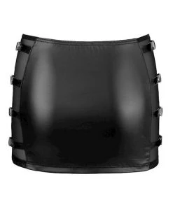 Cottelli Collection Wetlook Mini Skirt With Buckles - Black - Small -Cottelli Collection Sales Shop 240304 3